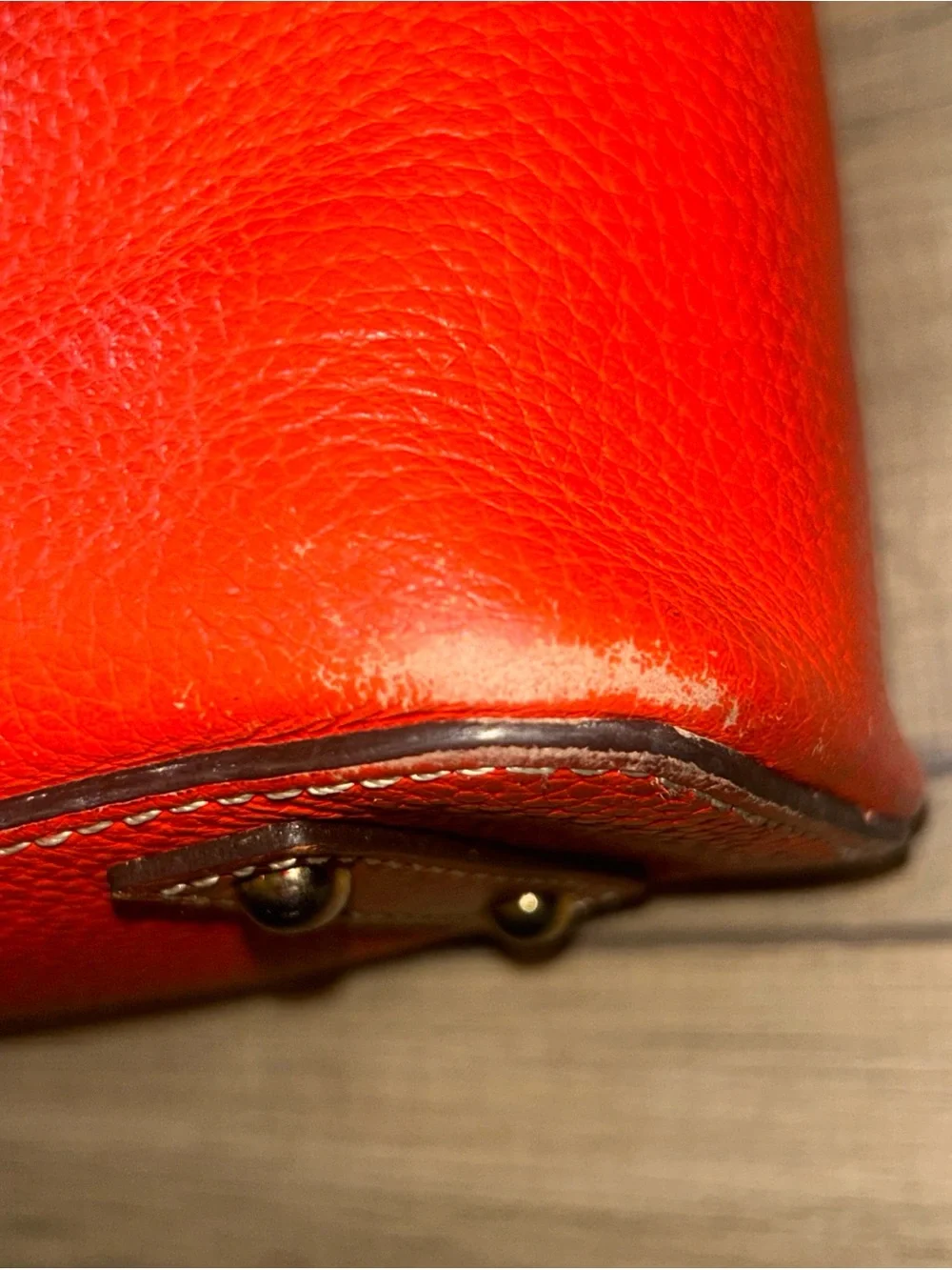 Dooney & Bourke Lexington Pebble Leather Shoulder Bag Purse Orange Small Vintage